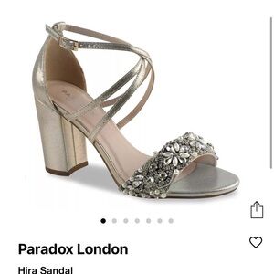 Paradox London Pink Silver Embellished Heels